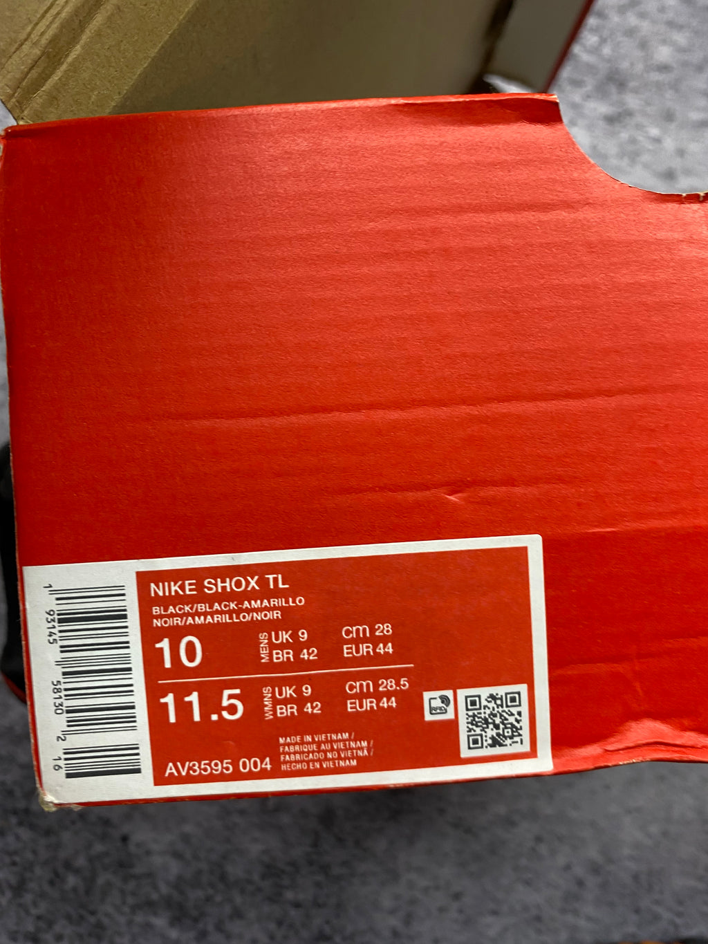 Nike Shox TL Black Orange Gradient Running Sneakers 44