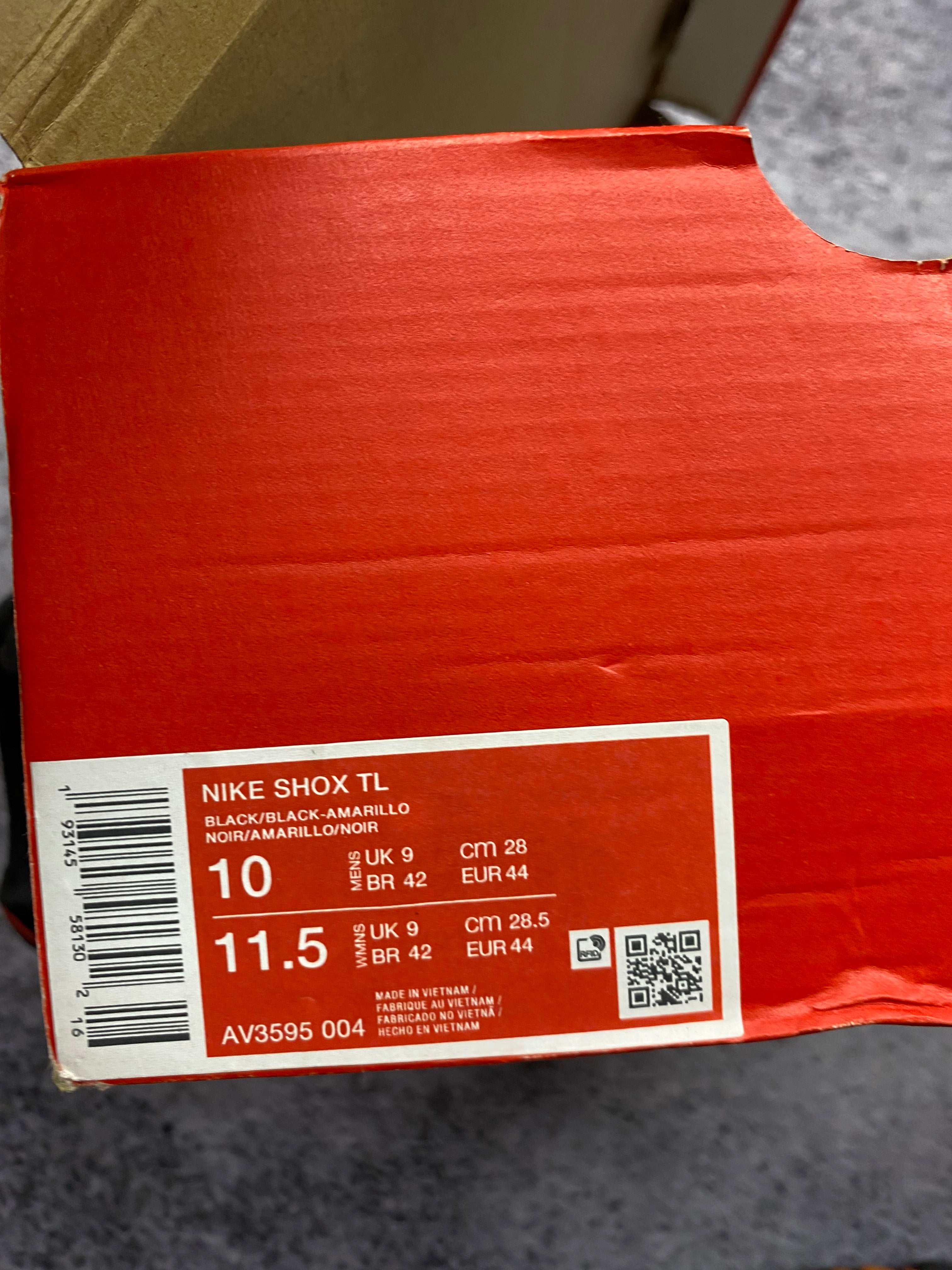 Nike Shox TL Black Orange Gradient Running Sneakers 44