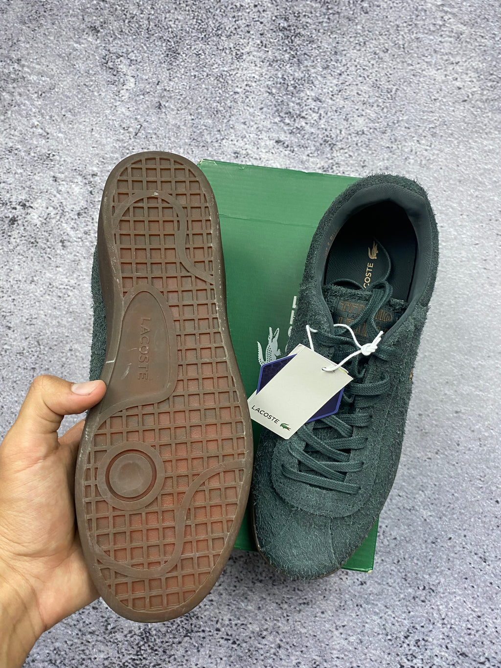 Lacoste green suede sneakers size 41
