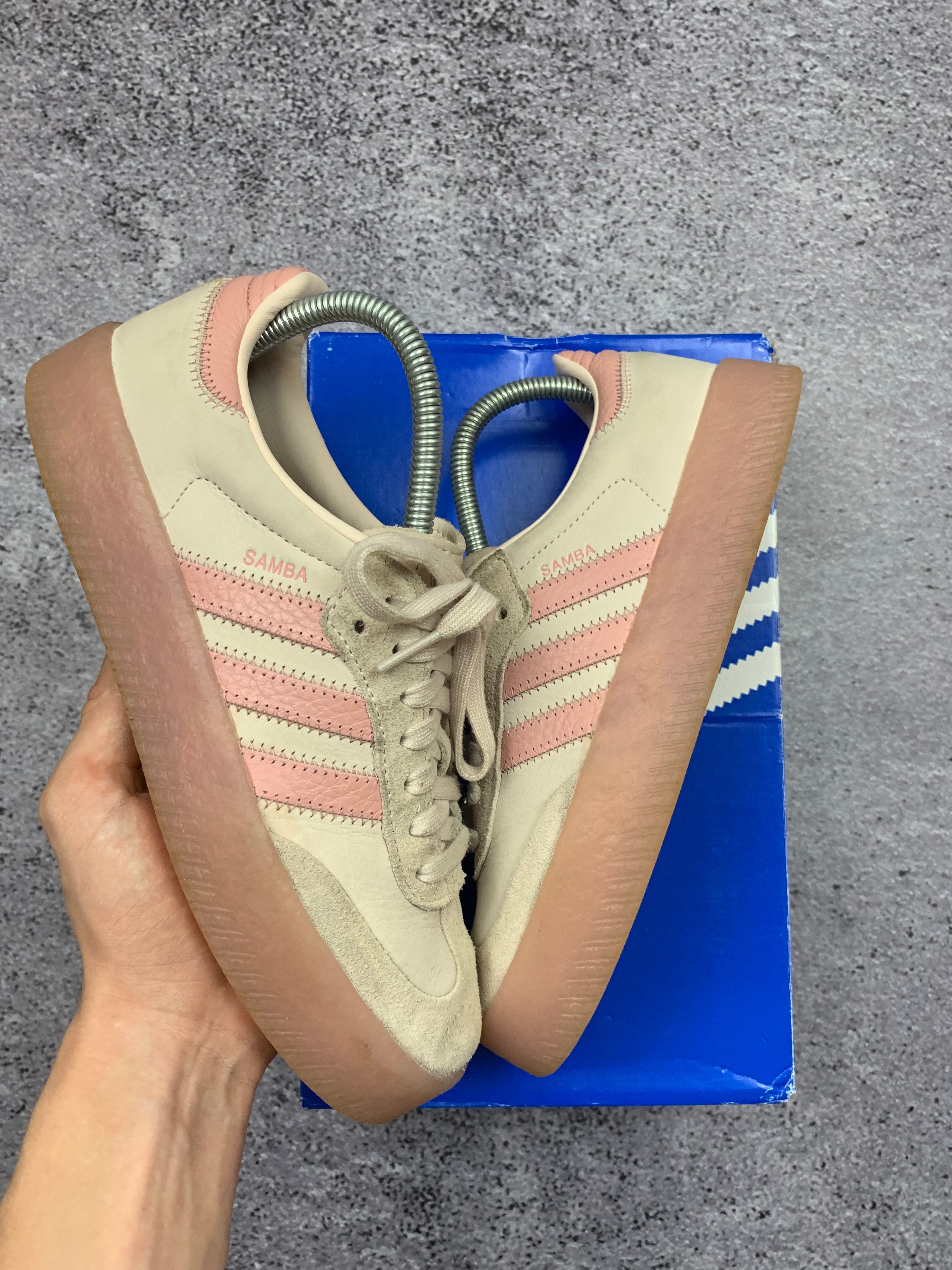 Adidas Sambae W Różowo-Kremowe Sneakersy Platforma r. 39 1/3 Idealne + Box