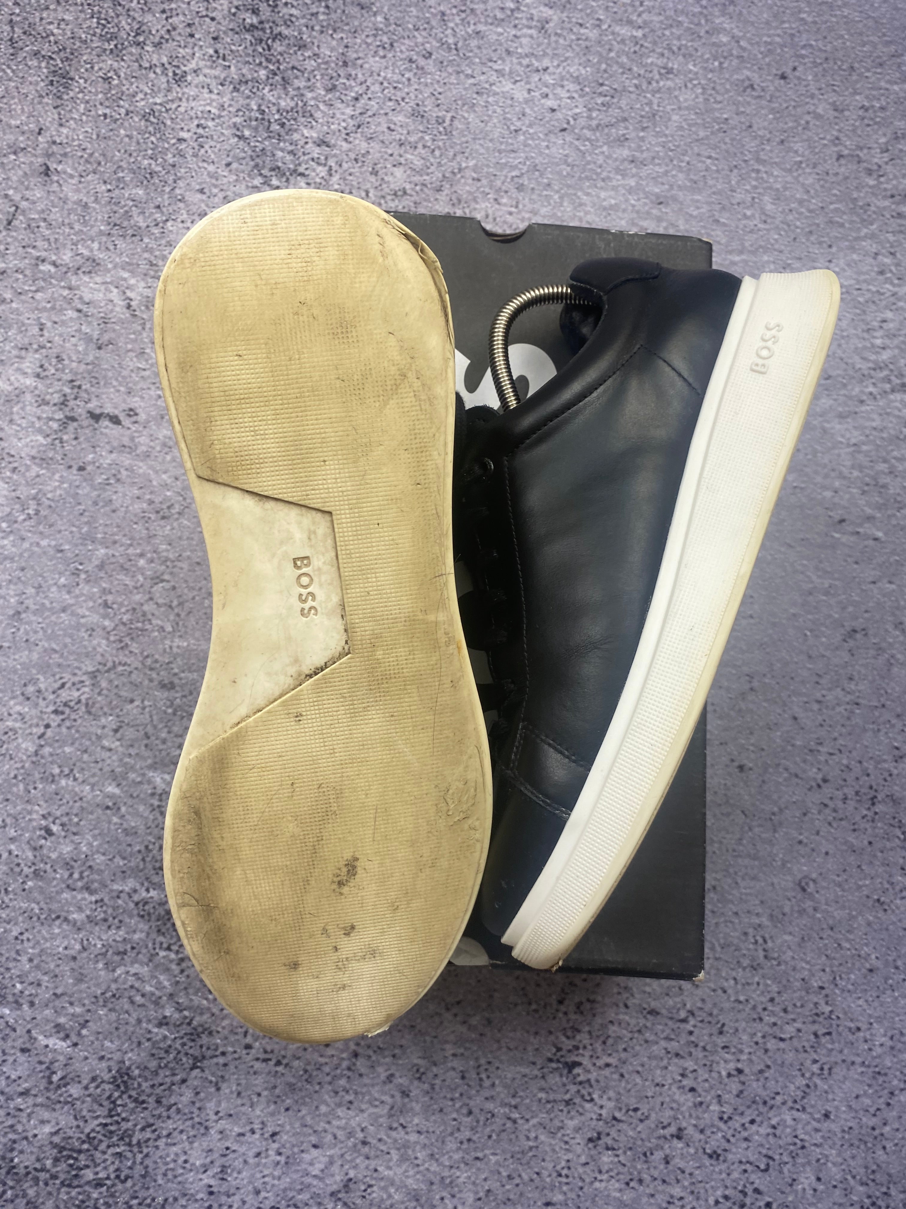 Hugo Boss Leather Cupsole Black White Premium Sneakers 43