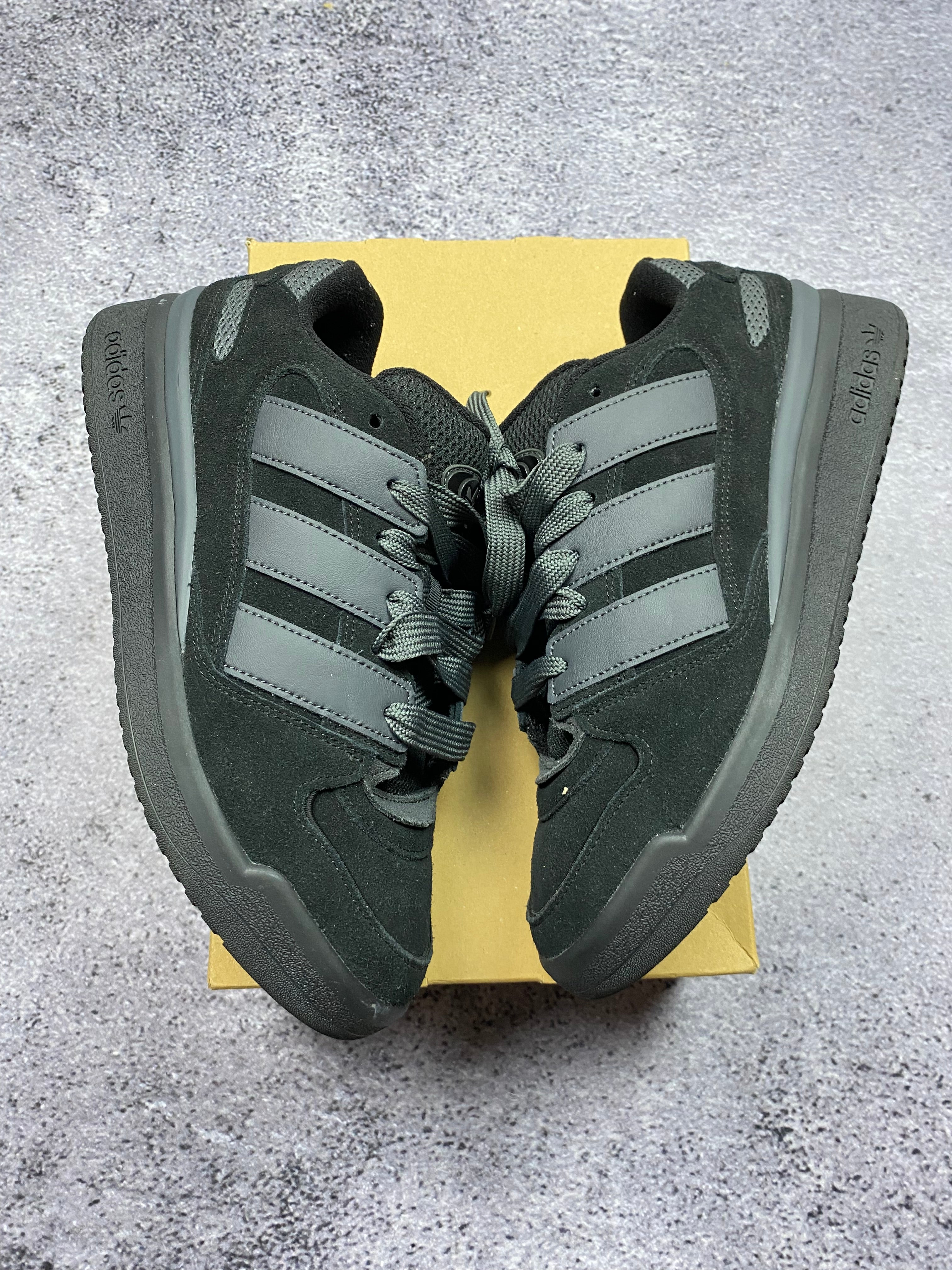 Adidas Breaknet 2.0 Black Monochrome Suede Sneakers 44