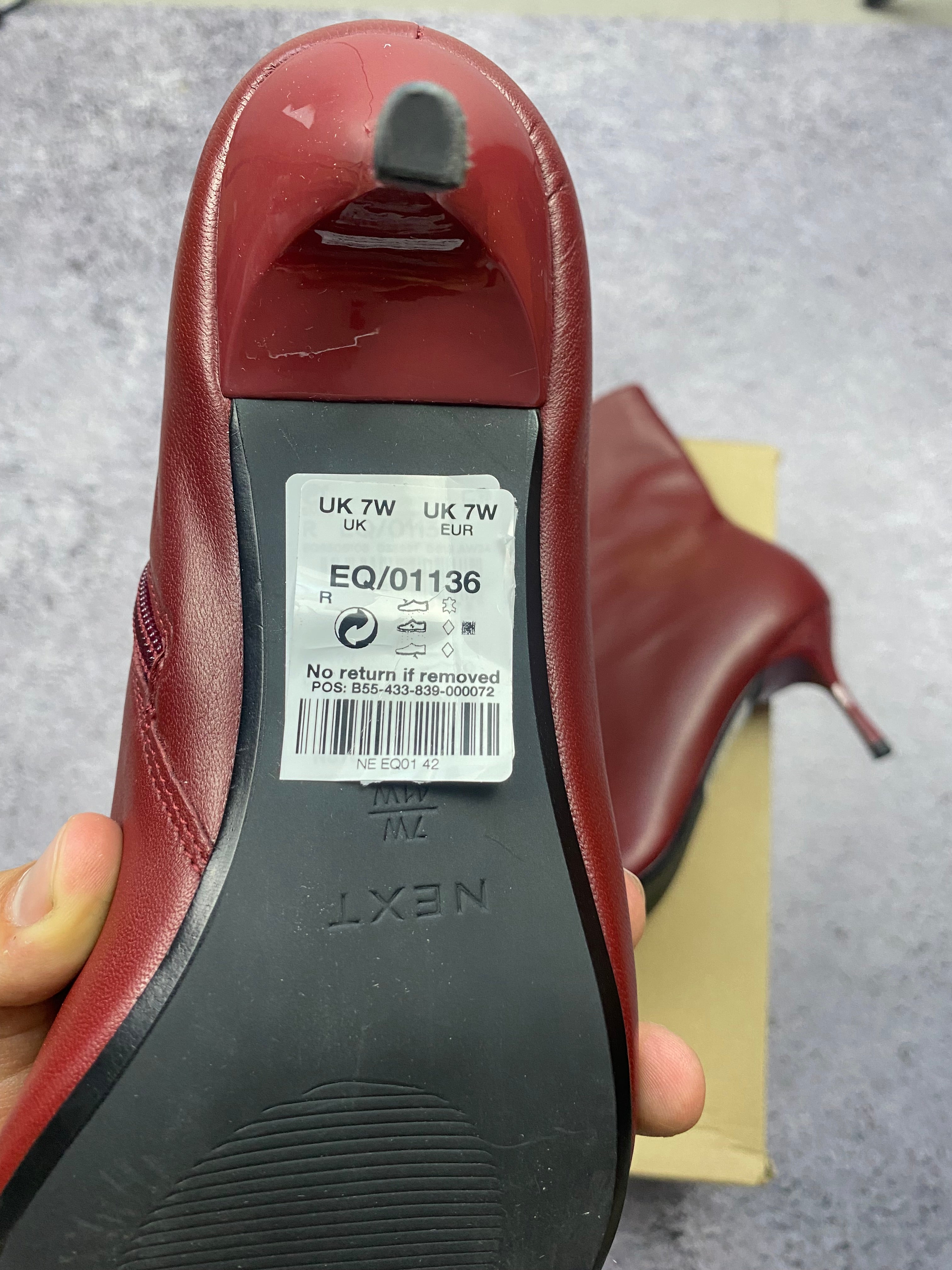 Red stiletto ankle boots – women's leather ankle boots size 41