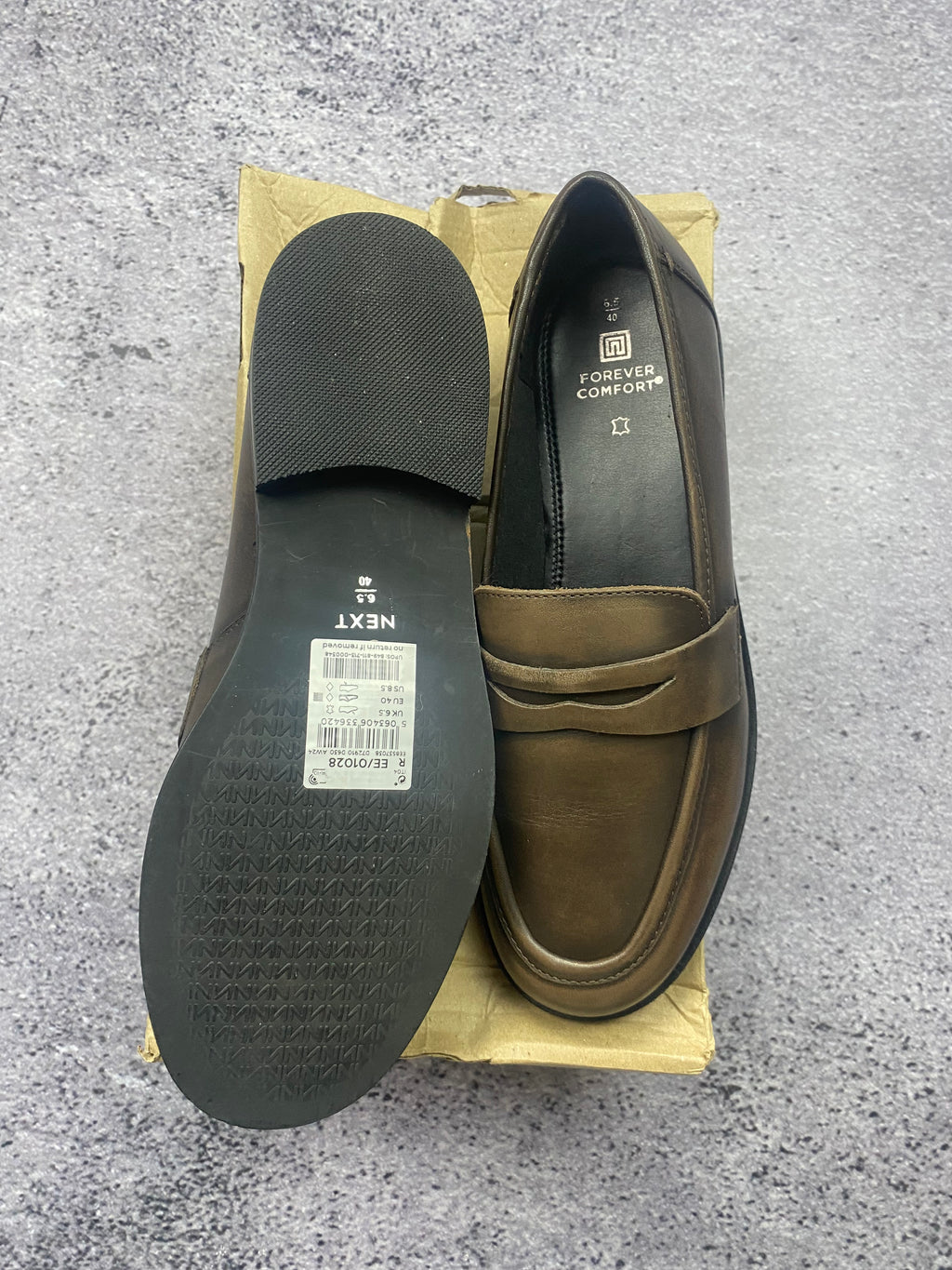 Next brown leather loafers size 40