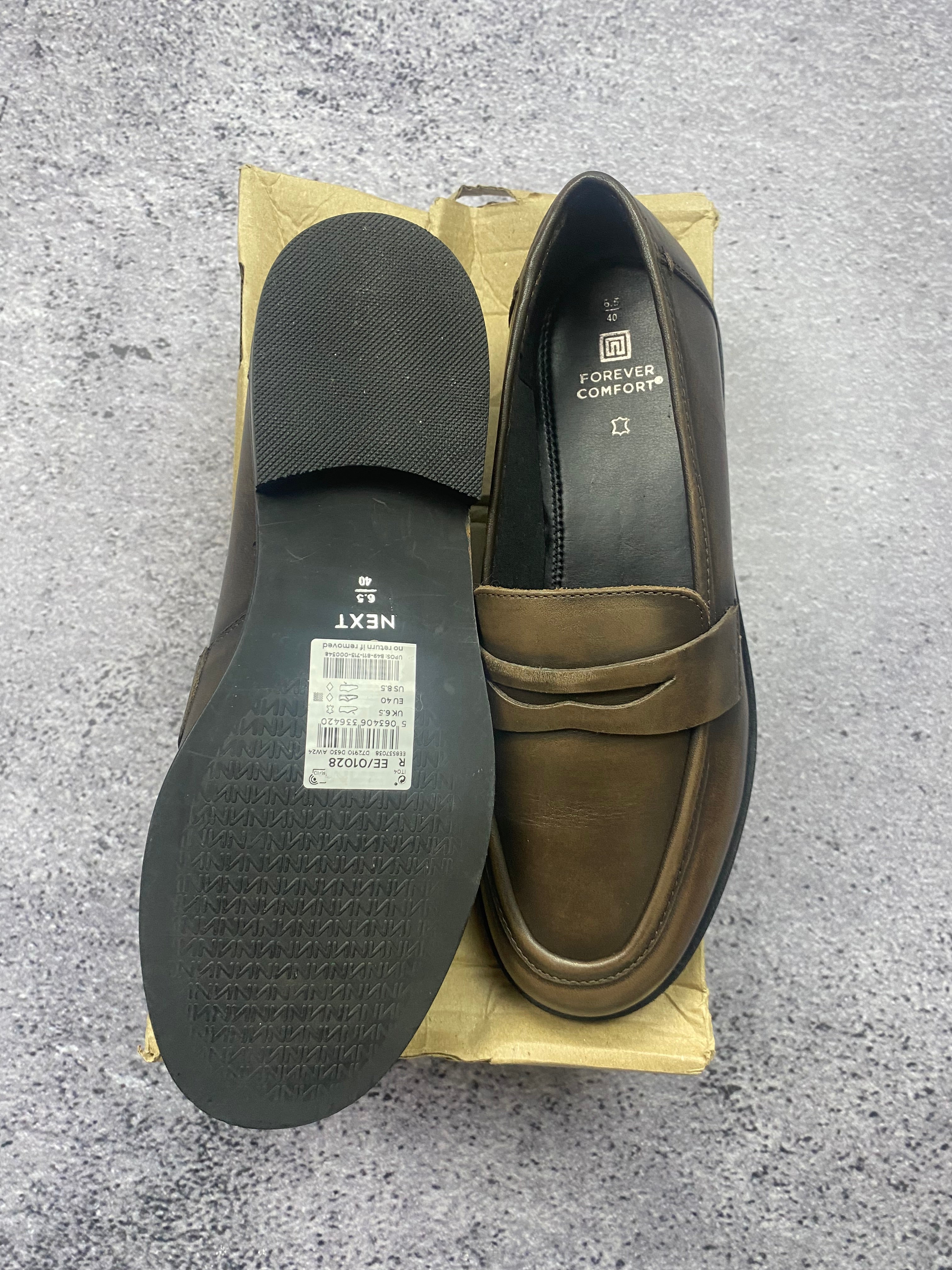 Next brown leather loafers size 40