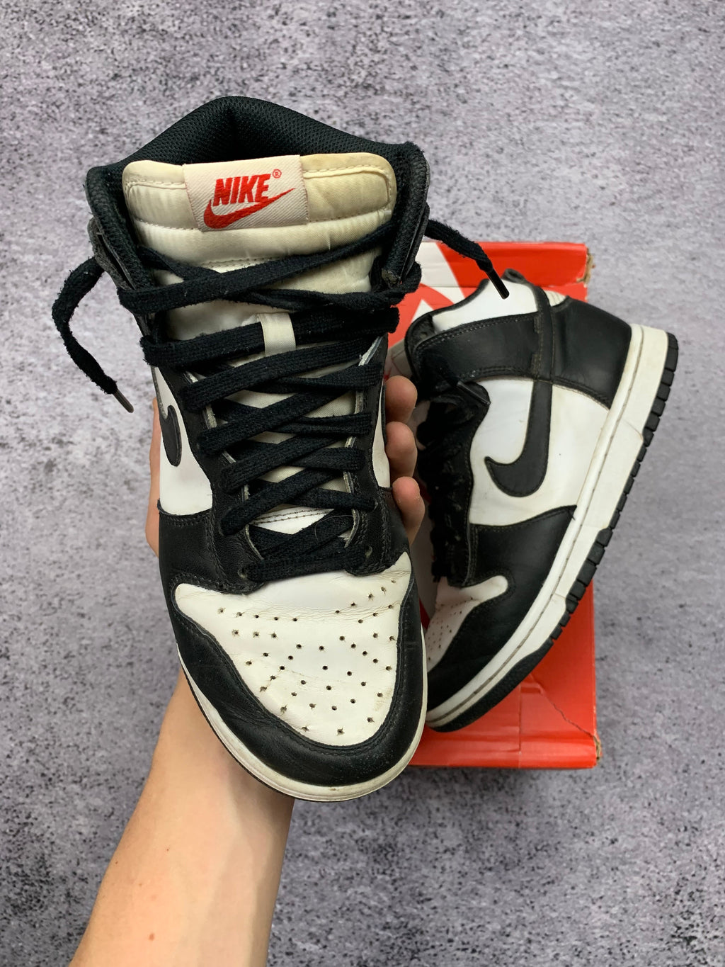 Nike Dunk High White Black Sneakersy Skórzane r. 39 + Box