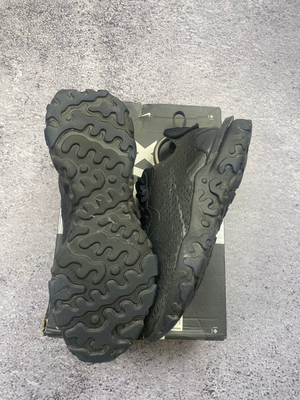 Nike React Vision Triple Black Lifestyle Running Sneakers Size 43