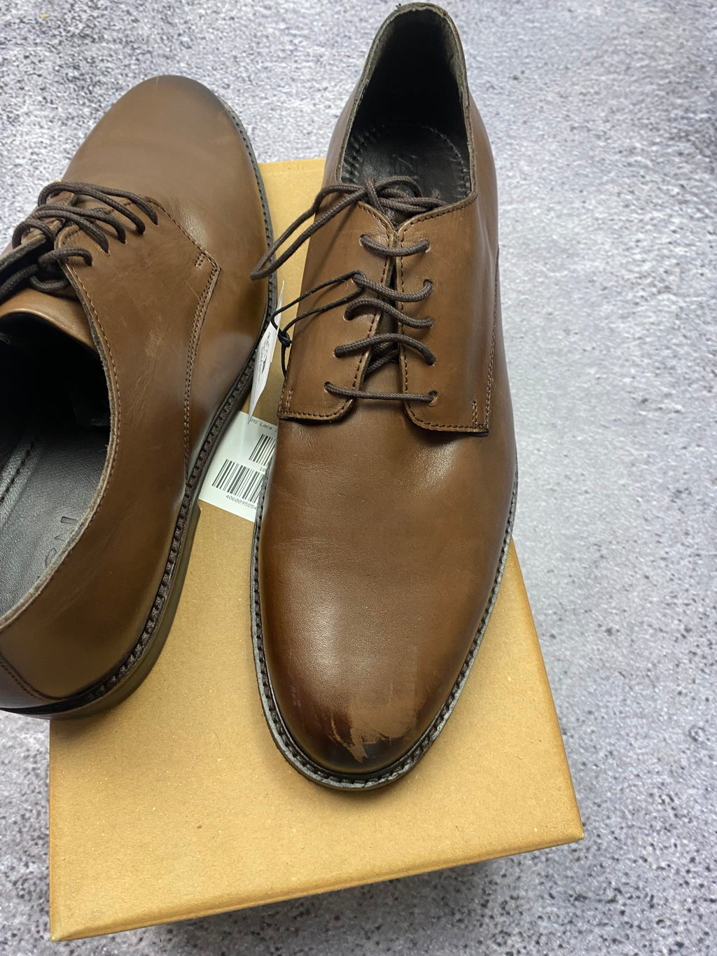 Zign Leather Oxford Derby Shoes Brown 46 New