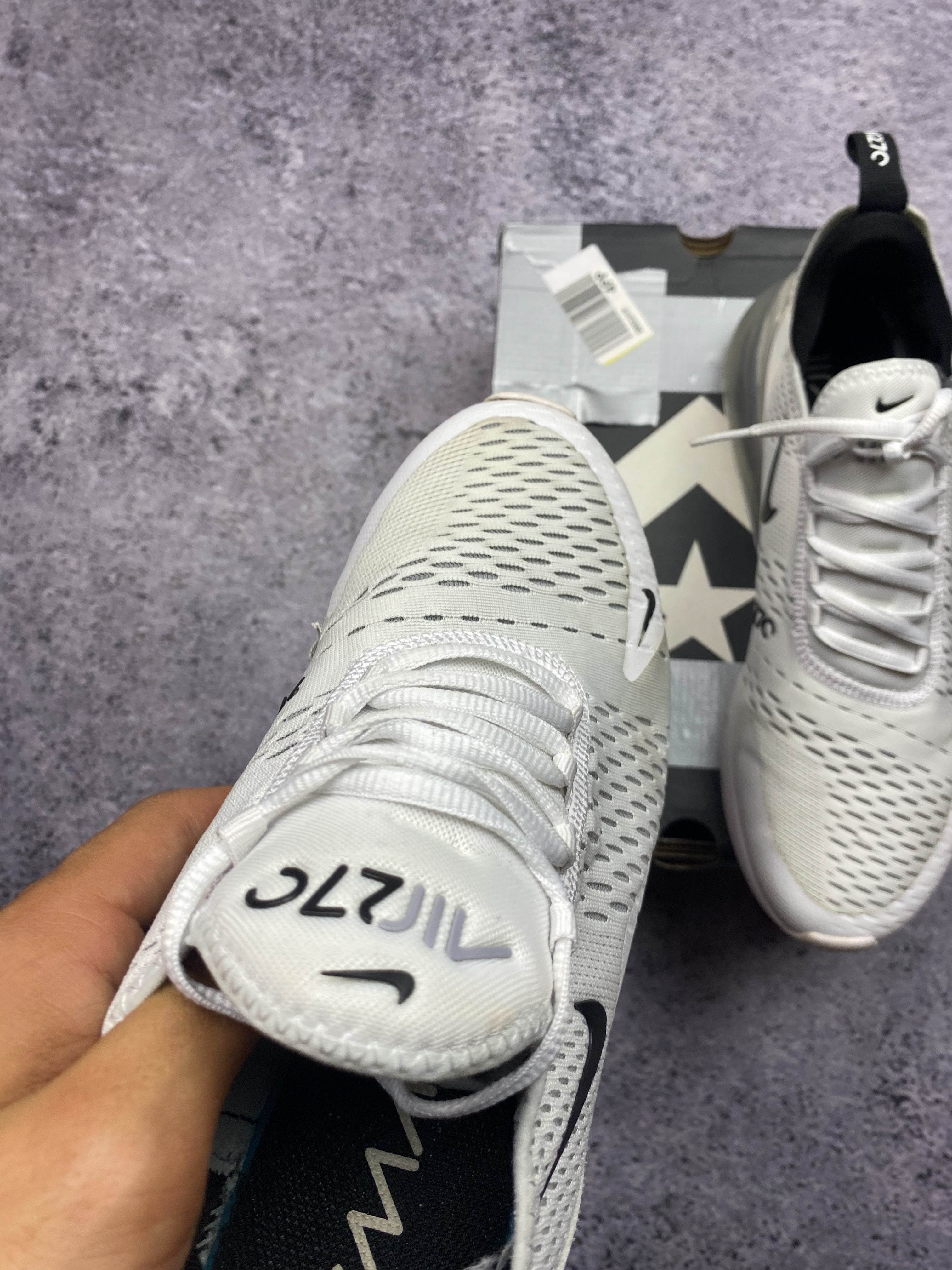 Nike Air Max 270 White Black Lifestyle Running Sneakers 44