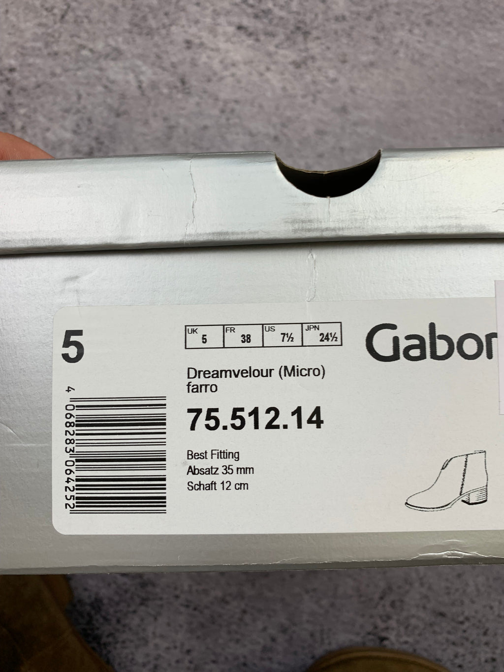 Gabor Zamszowe Botki Taupe Skórzane r. 38 Stan Bardzo Dobry + Box