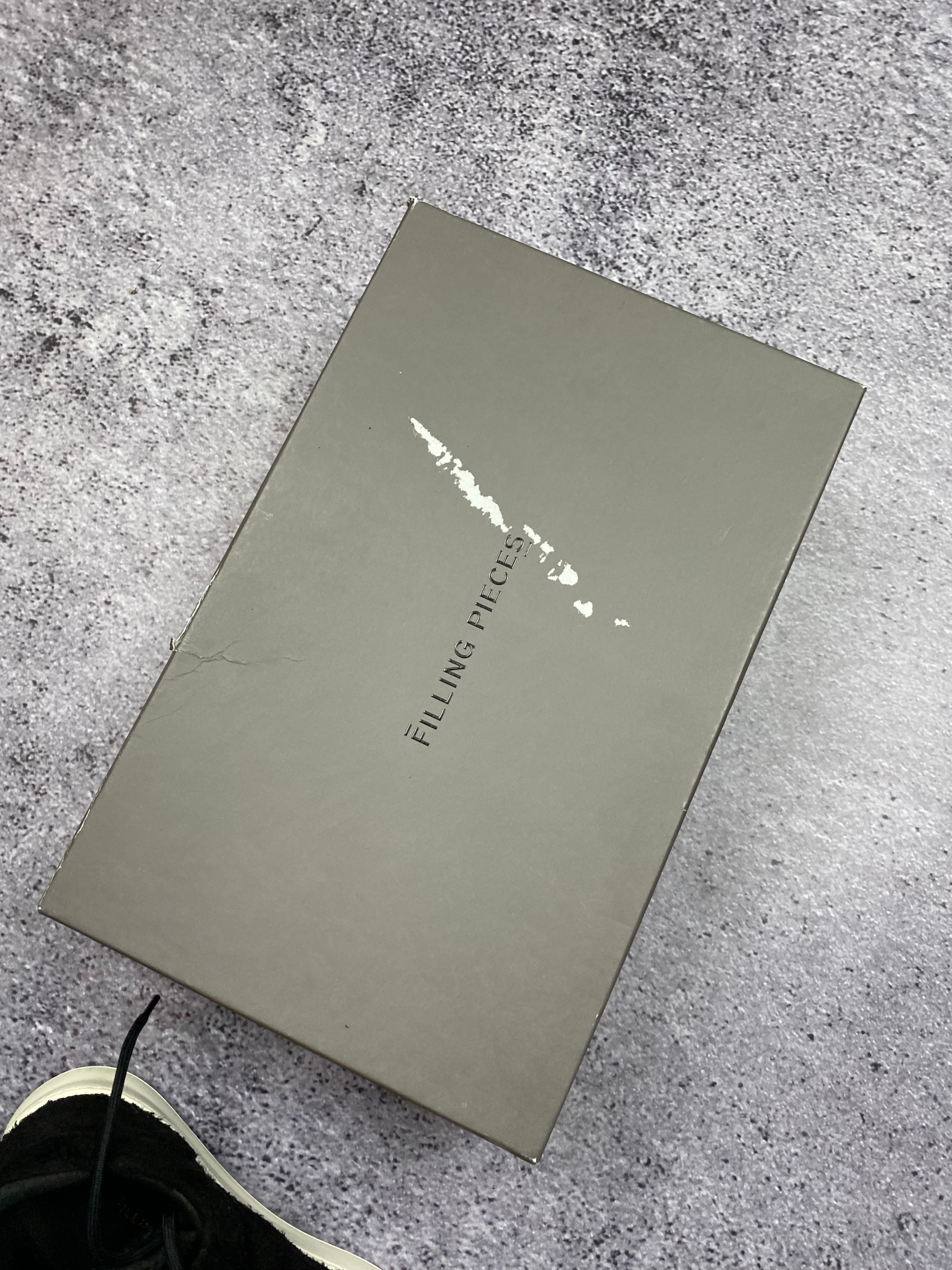 Filling Pieces Low Top Fuzz Black - premium leather sneakers size 42